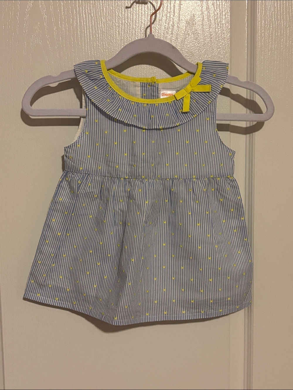 Gymboree Blue & Yellow Striped Sleeveless Dress Top